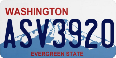 WA license plate ASV3920