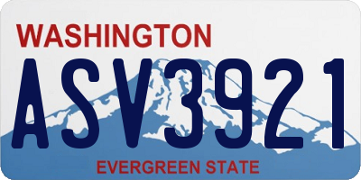 WA license plate ASV3921