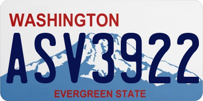 WA license plate ASV3922