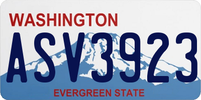 WA license plate ASV3923
