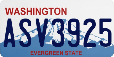 WA license plate ASV3925