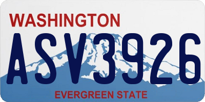 WA license plate ASV3926