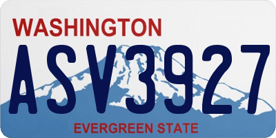 WA license plate ASV3927