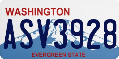 WA license plate ASV3928