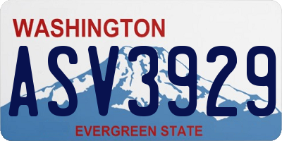 WA license plate ASV3929