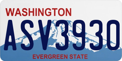 WA license plate ASV3930