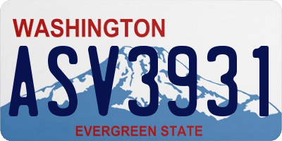 WA license plate ASV3931