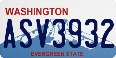 WA license plate ASV3932