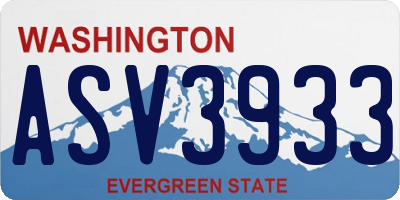 WA license plate ASV3933