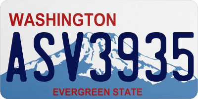 WA license plate ASV3935