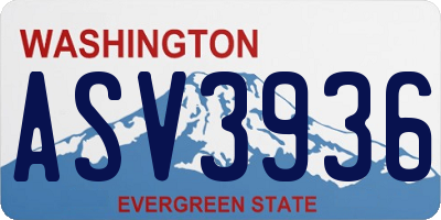 WA license plate ASV3936