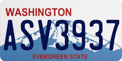WA license plate ASV3937