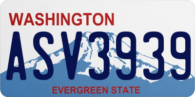 WA license plate ASV3939