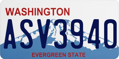 WA license plate ASV3940