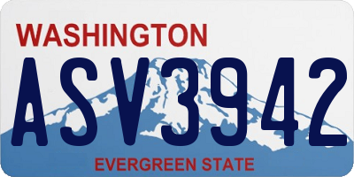 WA license plate ASV3942