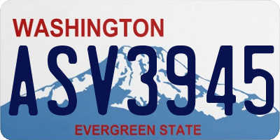 WA license plate ASV3945