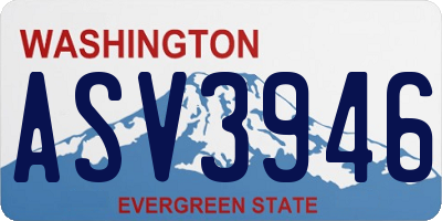 WA license plate ASV3946