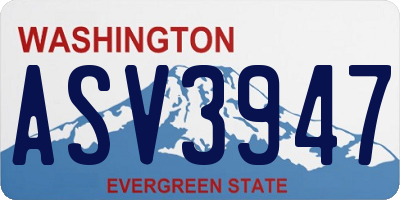WA license plate ASV3947