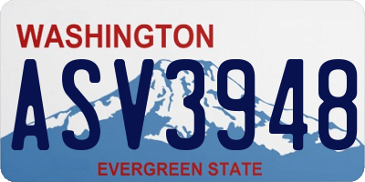 WA license plate ASV3948