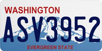 WA license plate ASV3952