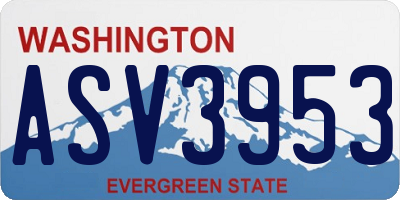 WA license plate ASV3953