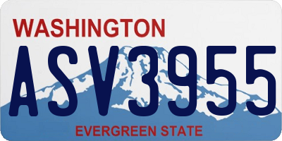 WA license plate ASV3955