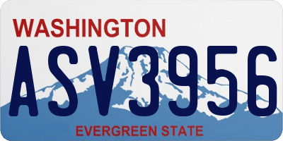 WA license plate ASV3956