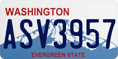 WA license plate ASV3957