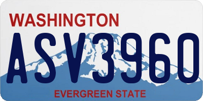 WA license plate ASV3960