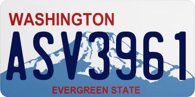 WA license plate ASV3961