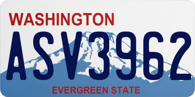 WA license plate ASV3962