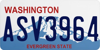 WA license plate ASV3964