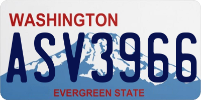 WA license plate ASV3966