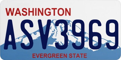 WA license plate ASV3969