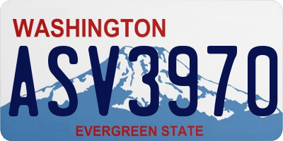 WA license plate ASV3970