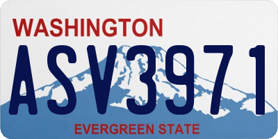 WA license plate ASV3971