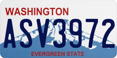 WA license plate ASV3972