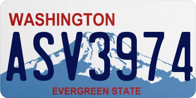 WA license plate ASV3974