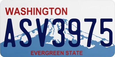 WA license plate ASV3975