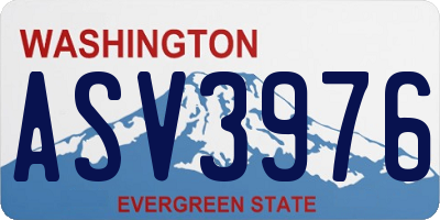 WA license plate ASV3976