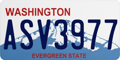WA license plate ASV3977