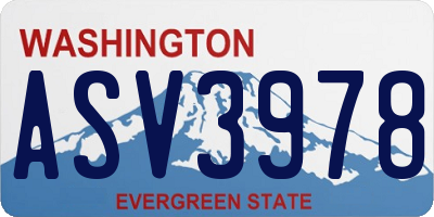 WA license plate ASV3978