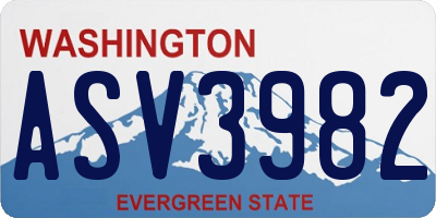 WA license plate ASV3982