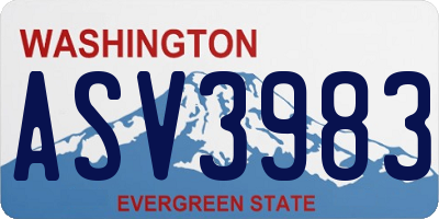 WA license plate ASV3983