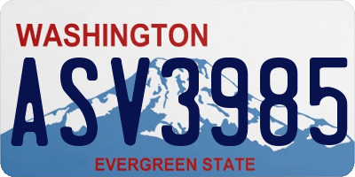 WA license plate ASV3985