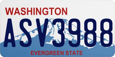 WA license plate ASV3988
