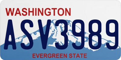 WA license plate ASV3989