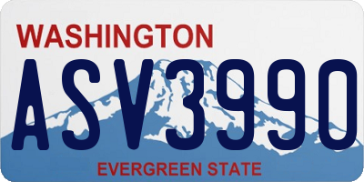 WA license plate ASV3990