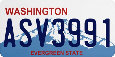 WA license plate ASV3991