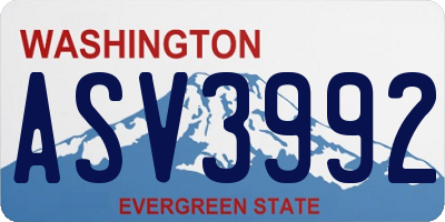 WA license plate ASV3992